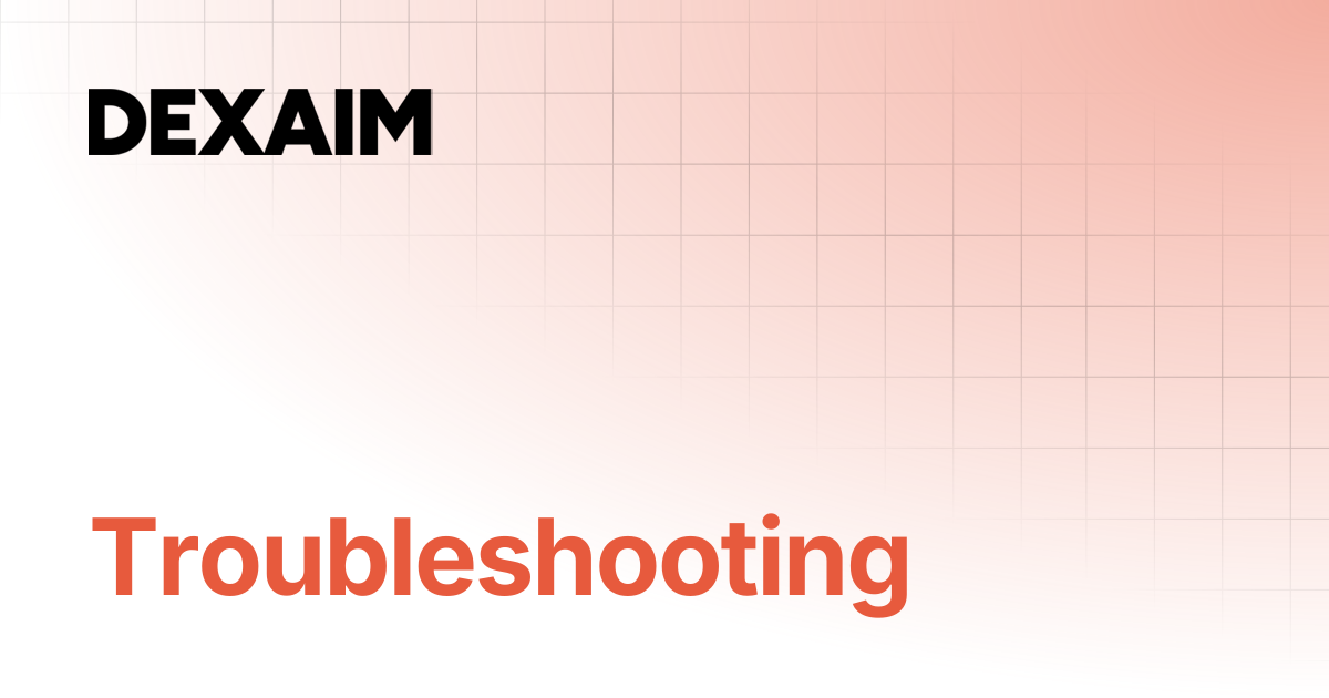Troubleshooting | Documentation