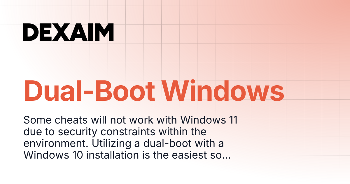 Dual-Boot Windows | Documentation